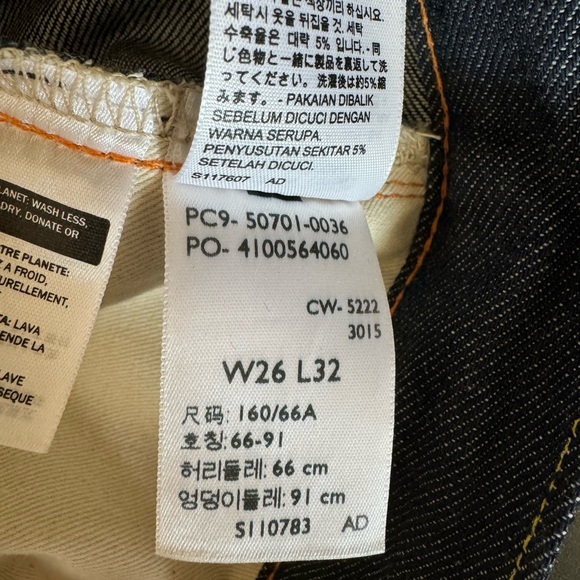 Sold 1950 701 Levis Vintage jeans size 26 x 32 - Picture 6 of 8